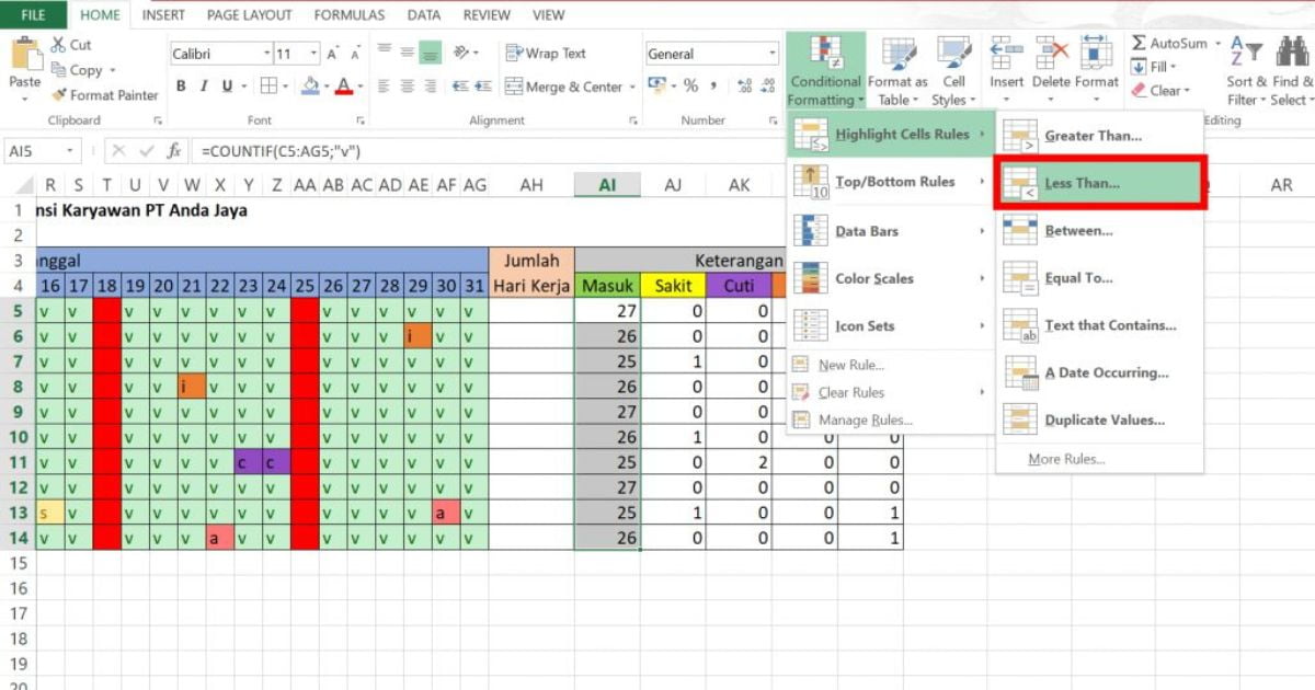 Format Absensi Karyawan Excel