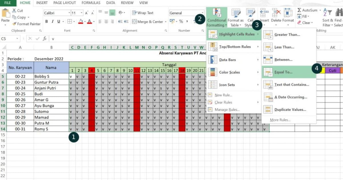 Format Absensi Karyawan Excel