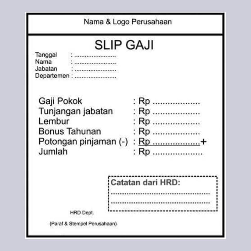 format slip gaji