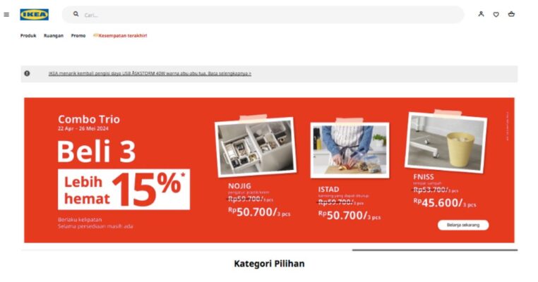 Contoh Website Bisnis IKEA
