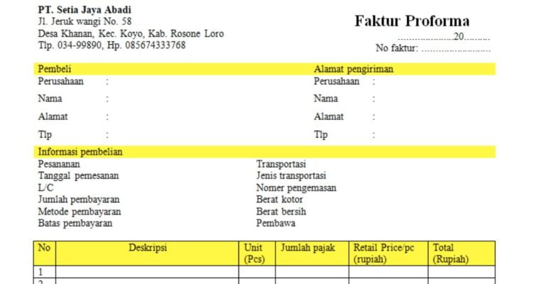 Invoice Proforma