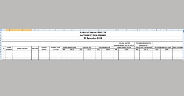 Contoh Laporan Stock Opname