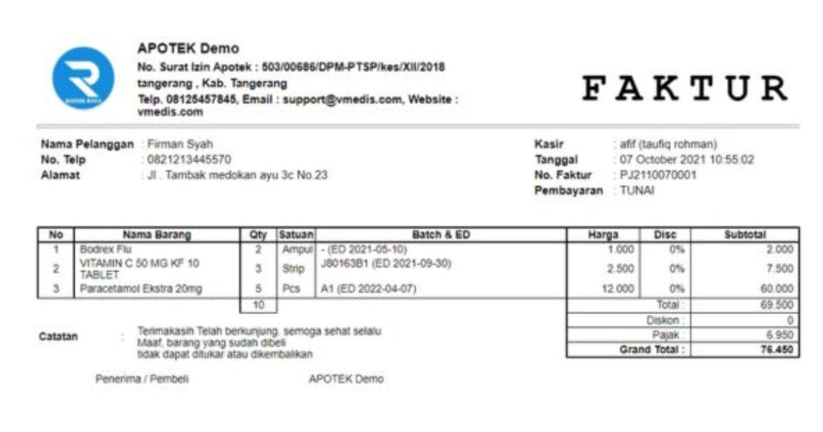 Faktur Penjualan Jasa